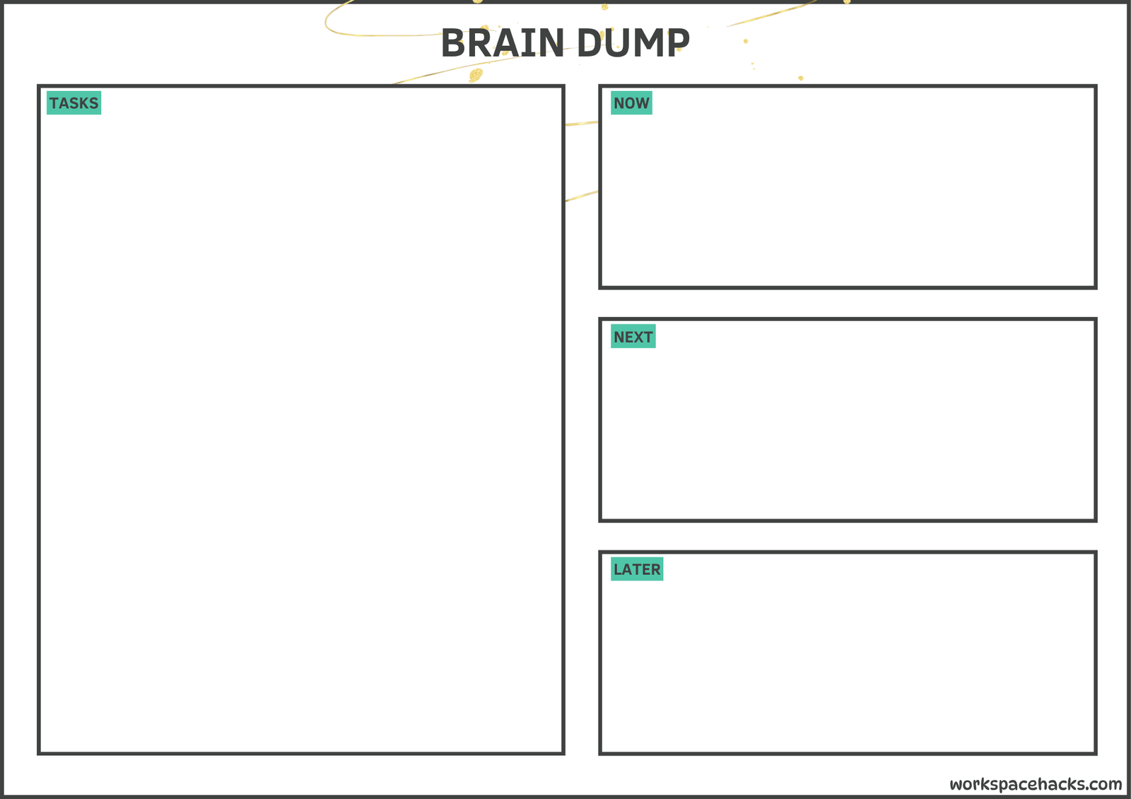 Brain Dump & Priority Action Layout