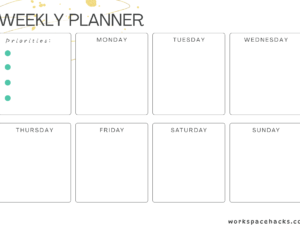 Focus Digital Weekly Planner